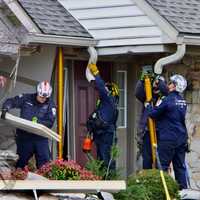 <p>First responders at the crash scene.</p>