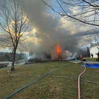 <p>The scene of the fire in Lower Windsor Township. </p>