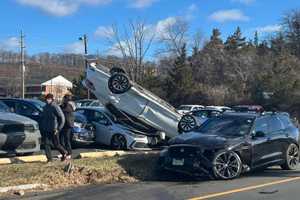 Driver's Risky Move Causes Car To Land On Top Of  3 Vehicles Outside Bridgewater Diner: Police