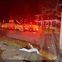 <p>A fire engine at the scene of the food truck explosion.&nbsp;</p>