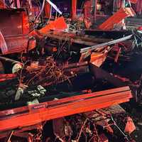 <p>The debris and damage from the food truck explosion.</p>