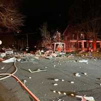 <p>The debris of the food truck explosion.&nbsp;</p>