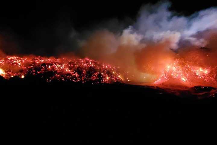 Drone Captures Massive Mulch Fire As Crews Battle Blaze For Hours In Northern Westchester