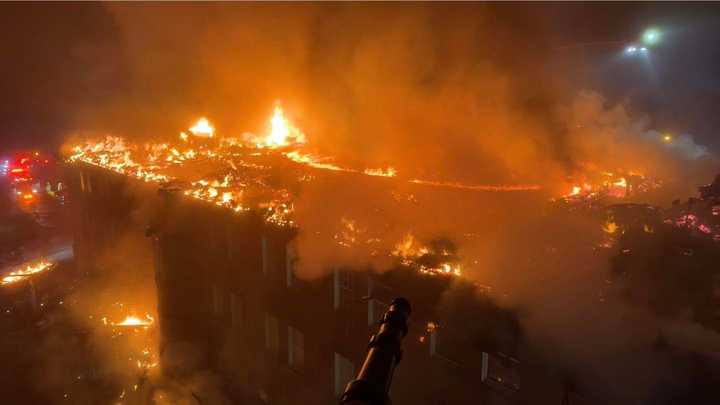 The scene of the fire at Harrisburg hospital.