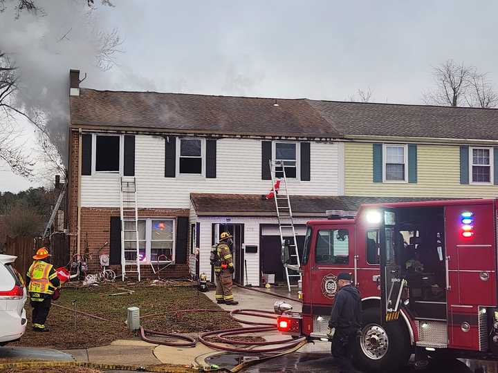 A townhome caught fire in Gloucester Township, NJ, on December 16, 2024.