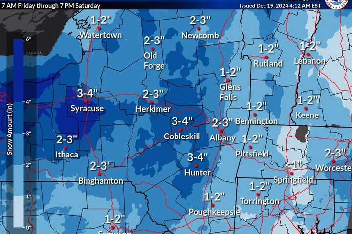 2 Inches Of Snow Could Fall This Weekend Across CT: Here's Your Forecast