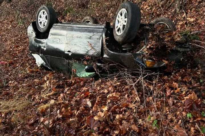 Driver Hospitalized After Car Flips Near Park In Westchester