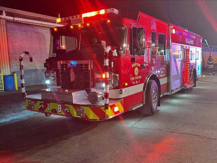 A Croton-on-Hudson fire truck used on Christmas night. 