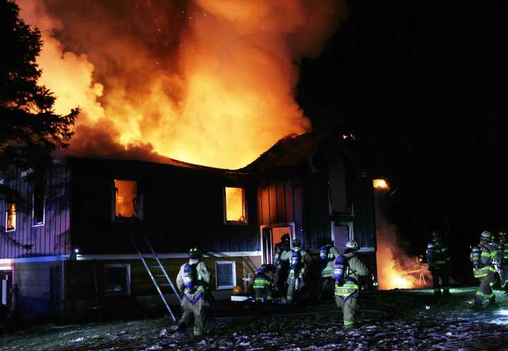 The scene of the fire on North Salem Road in Southeast. 