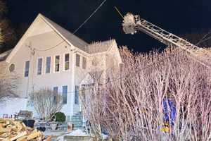 Fire Sparks In Chimney At Hudson Valley Home