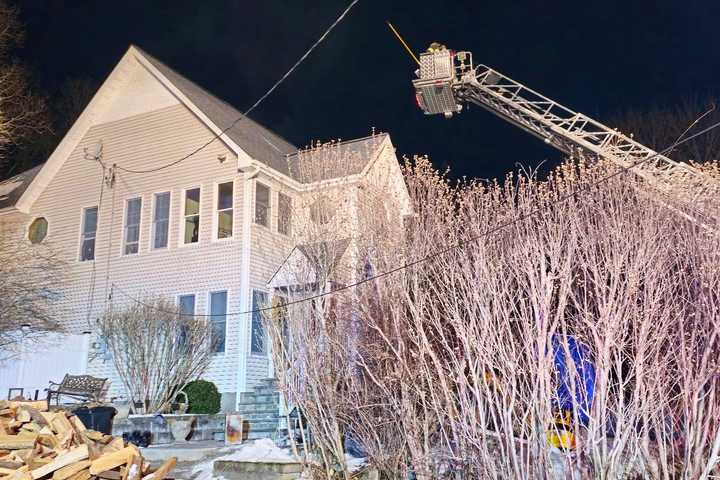 Fire Sparks In Chimney At Hudson Valley Home