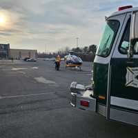 <p>A helicopter at the crash scene. </p>