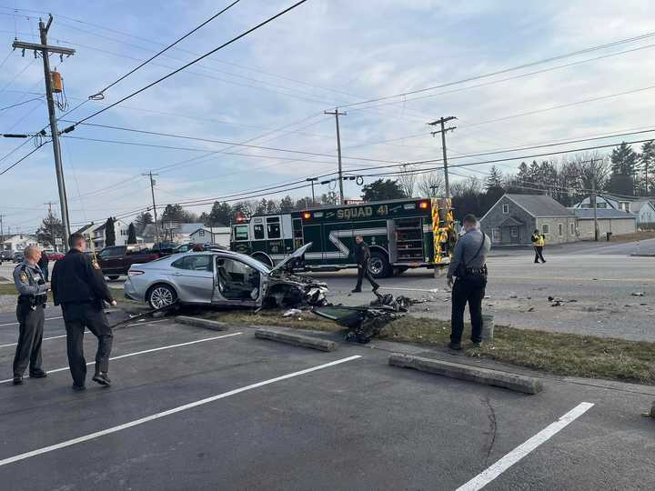 The scene of the crash on Lincoln Way West.