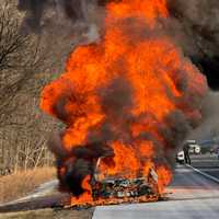 Car Engulfed In Flames On Route 80: Byram Township FD