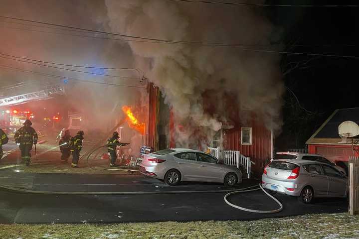 'MAYDAY': Firefighters Forced Out Of Burning Southington House Before Beating Back Flames