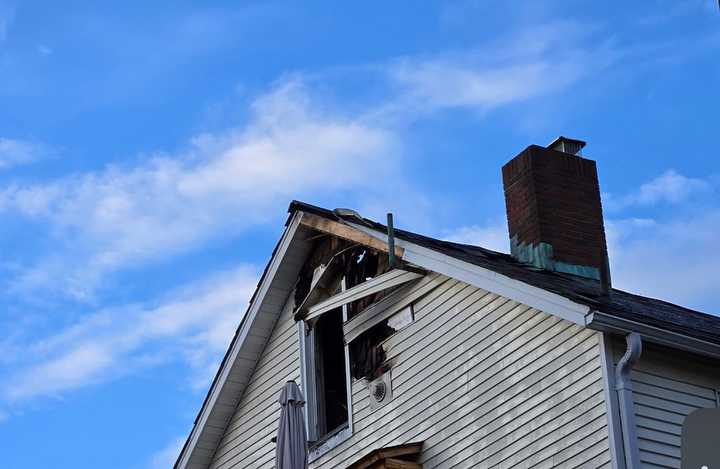 The blaze left the apartment building damaged. 