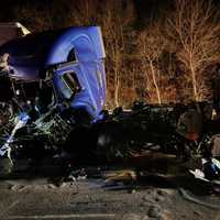 <p>The scene of the serious crash on I-81.</p>