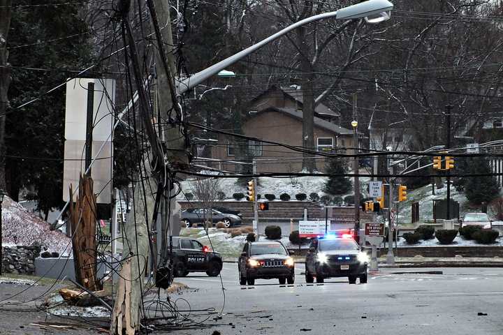 Box Truck Crash Splits Utility Pole In New Milford (PHOTOS)