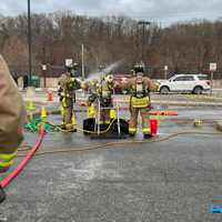 Firefighters Decontaminated After Blaze At Supply Yard In Montrose