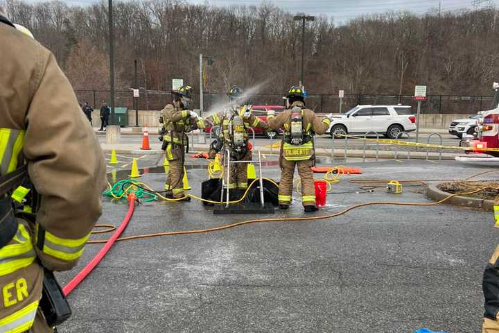 Firefighters Decontaminated After Blaze At Supply Yard In Montrose