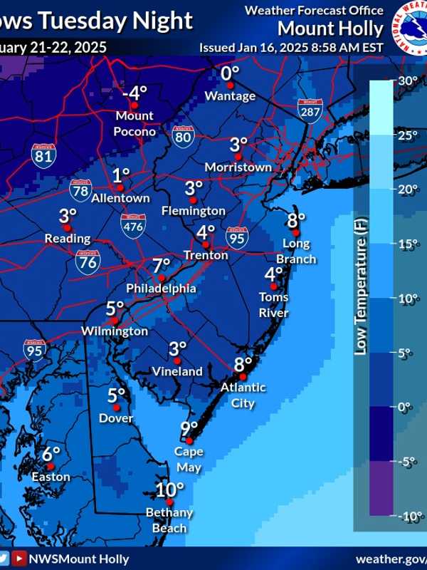 Arctic Blast Will Follow Snow Showers Across PA With Temps We Haven't Seen In Years, NWS Says