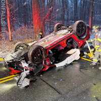 Driver Rescued From Flipped Car In North Salem