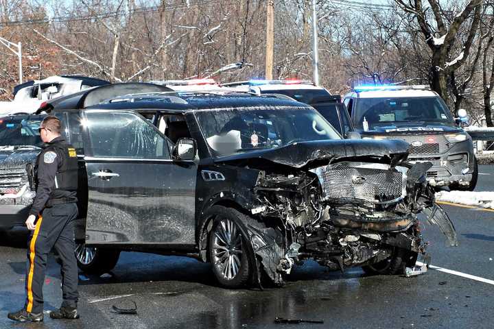 Photos Show Crashes That Downed Wires, Closed Paramus Roads