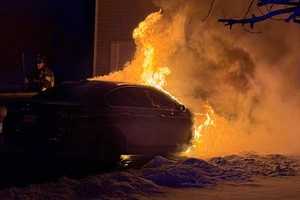 Car Fire Threatens Home In Region