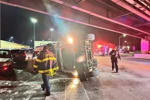 Dump Truck Tips Over, Spills Fluids In Hudson Valley: Driver Hospitalized