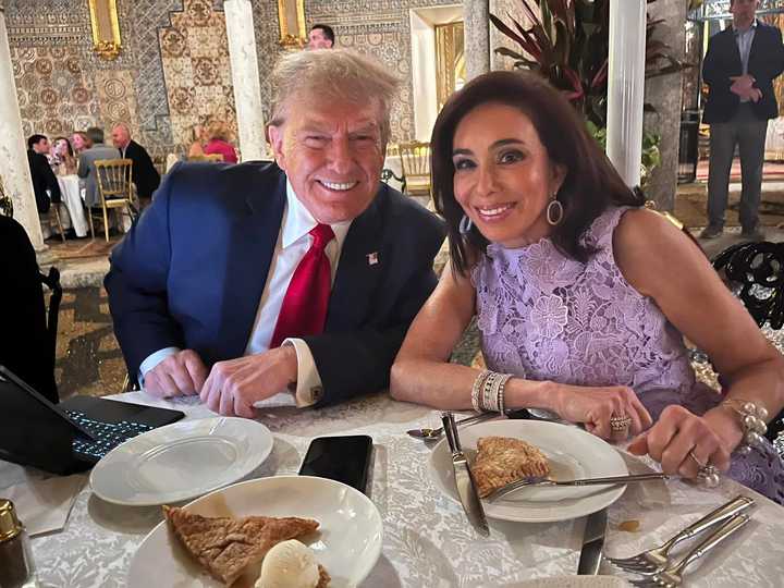 President Trump with Jeanine Pirro.