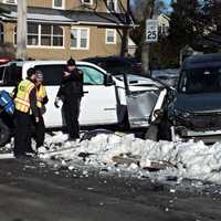 Child Hospitalized, Driver Extricated In Ridgewood T-Bone Crash (PHOTOS)