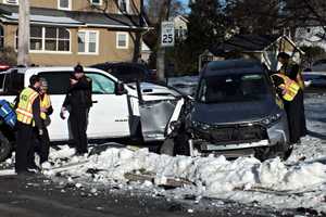 Child Hospitalized, Driver Extricated In Ridgewood T-Bone Crash (PHOTOS)