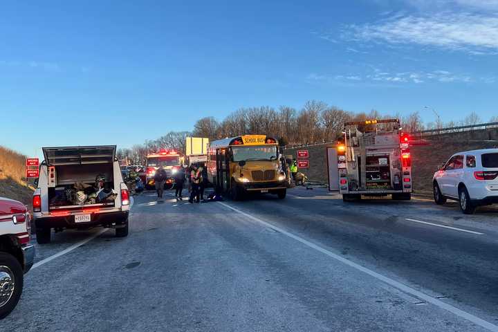 Child Airlifted After Four-Vehicle Crash Involving School Bus In Maryland