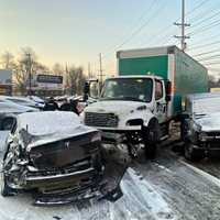 Box Truck, Jeep Crash Damages 7 Vehicles At Tesla Dealership On Route 17 (PHOTOS)