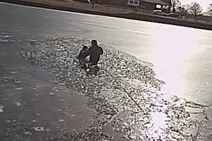 Harrowing Photos Show Officer Saving Boy From Drowning On Icy West Long Branch Lake