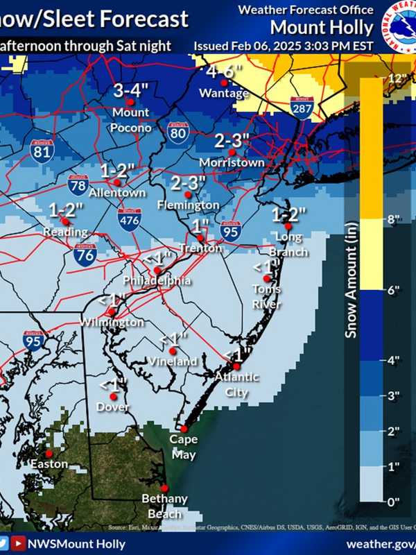 New Snow Predictions Released For New Jersey Ahead Of Super Bowl Weekend Storm