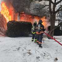 <p>The Thursday afternoon fire in Danbury.</p>