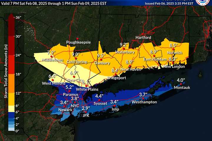 Snowfall Map: These Areas Expected To See Most Accumulation From Approaching Winter Storm