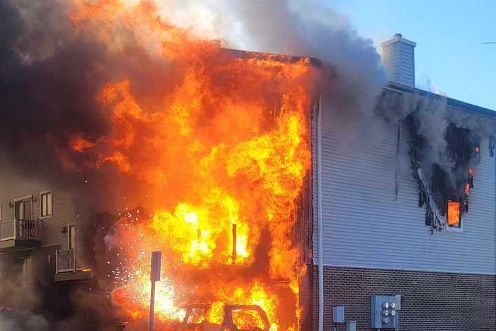 VIDEO: 10 Families Displaced By Leonia Condo Fire, Officials Say