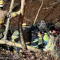 Woman Rescued After Car Plunges Down Embankment In Katonah