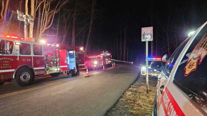 A hiker was rescued after getting stuck in a railroad viaduct.
