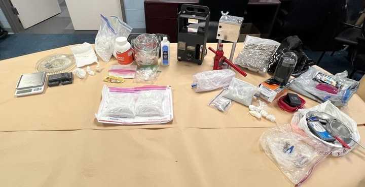 Police released an image of substances seized during the search in Mount Vernon. 