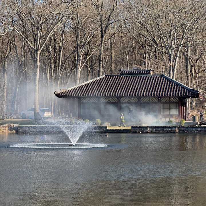 The blaze happened on the deck of the Tea House at Leonard Park in Mount Kisco.&nbsp;