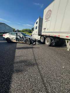 Car Crushed Under Trailer In Maryland Crash Near Amazon Warehouse