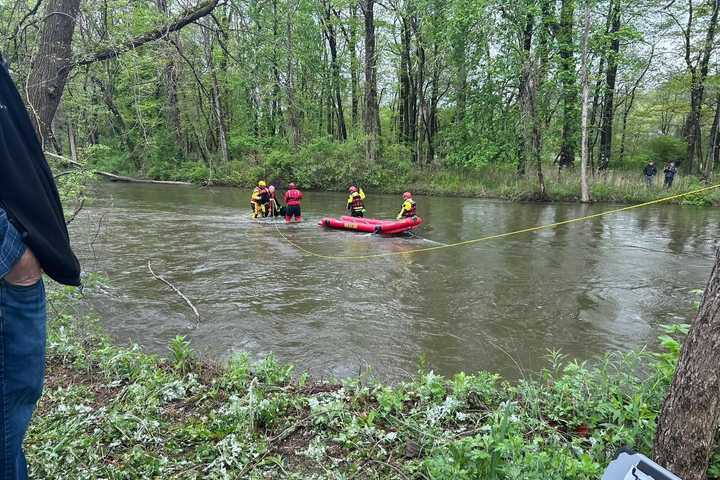Man, Dog Rescued From Raging River In Dover