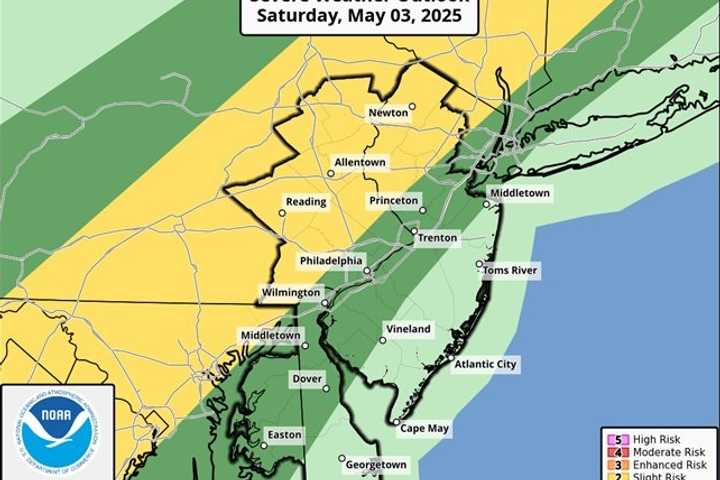 Isolated Tornado Possible, Severe Thunderstorm Watch Issued For 14 NJ Counties