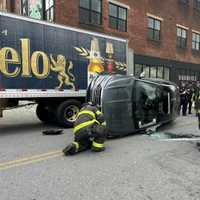 Car Lands On Side In Poughkeepsie Crash (DEVELOPING)