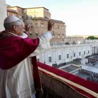<p>Pope Leo XIV, the first US-born pope and 267th overall, waves to the crowd from the balcony of St. Peter's Basilica just before 7:30 p.m. Rome time on May 8, 2025.</p>