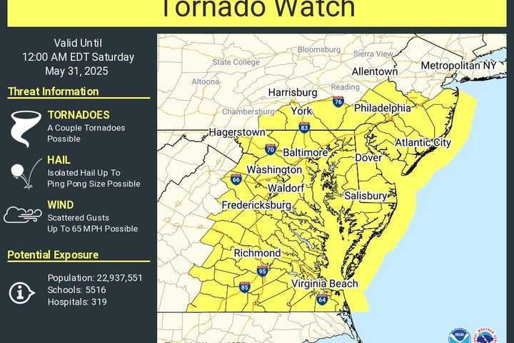 Tornado Watch Issued In These 10 NJ Counties