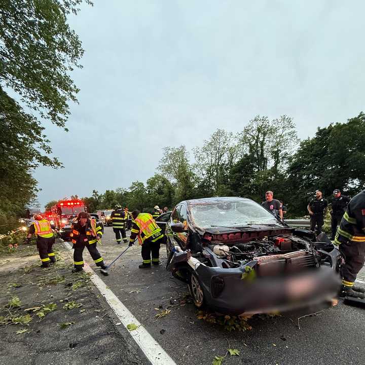The tree fell on northbound Route 9 in Croton. 